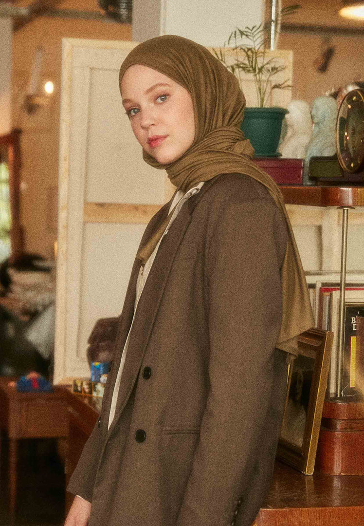 Jersey Hijab Khaki