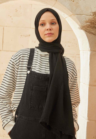 ORGANİK PAMUK ŞAL SİYAH