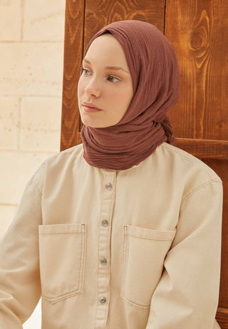 Organic Cotton Hijab Reddish Brown
