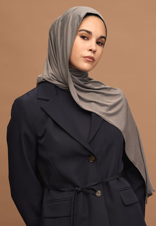 Bamboo Jersey Hijab Dark Gray