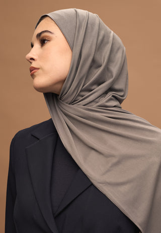 Bamboo Jersey Hijab Dark Gray