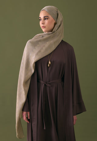 Nori Silky Jacquard Hijab Natural Beige