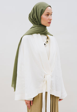 Dünner Baumwoll-Voile-Hijab, Militär-Khaki
