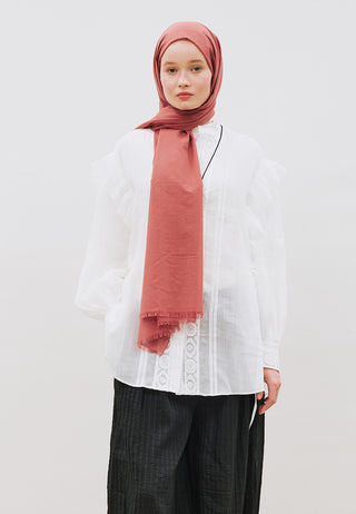 Dünner Baumwoll-Voile-Hijab Pfirsich