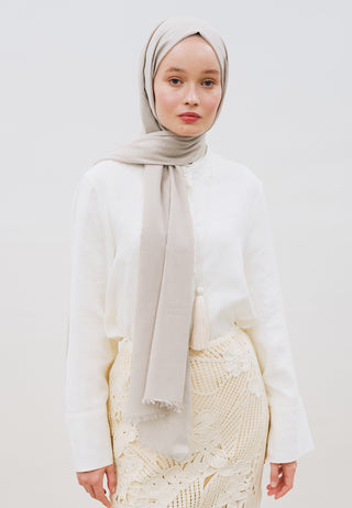 Dünner Baumwoll-Voile Hijab Beige
