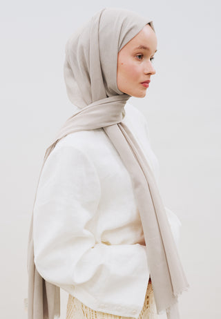 Dünner Baumwoll-Voile Hijab Beige