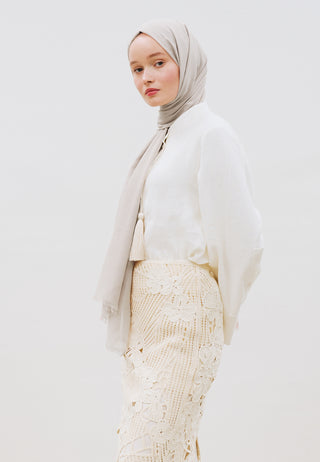 Dünner Baumwoll-Voile Hijab Beige