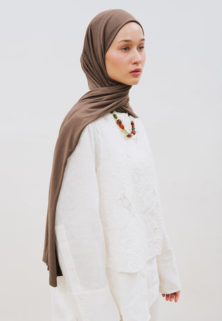 Jersey Hijab Dunkelbraun
