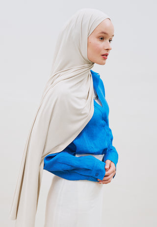 Jersey Hijab Ivory Beige