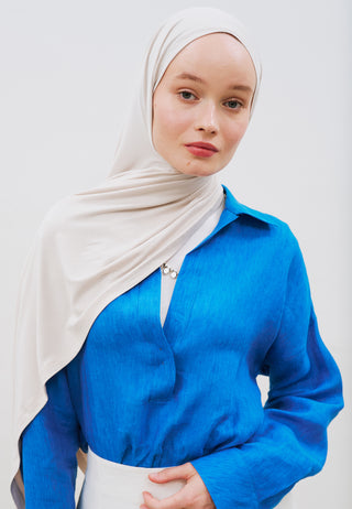 Jersey Hijab Ivory Beige