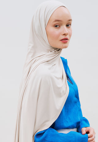 Jersey Hijab Ivory Beige