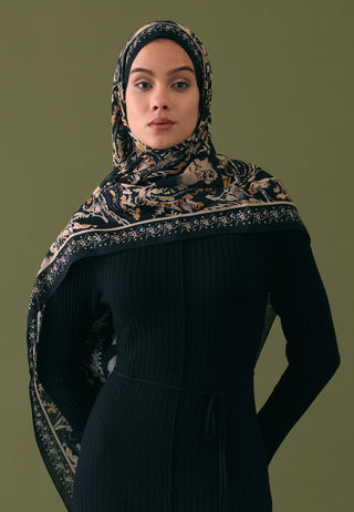 FLORAL PAISLEY DESEN ŞAL SİYAH