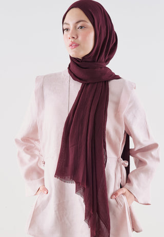 Dubai Premium Hijab Dark Burgundy