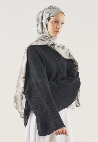 Soft Lines Soft Viscose Hijab Black
