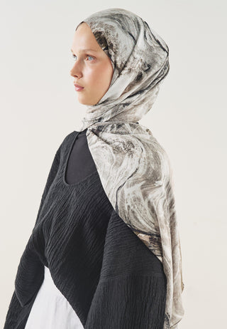 Soft Lines Soft Viscose Hijab Black