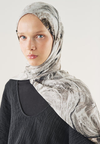 Soft Lines Soft Viscose Hijab Black