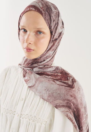 Soft Lines Soft Viscose Hijab Burgundy
