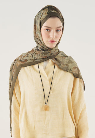 Floral Legacy Soft Viscose Hijab Brown
