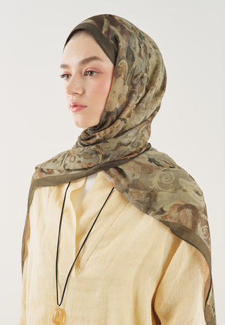 Floral Legacy Soft Viscose Hijab Brown
