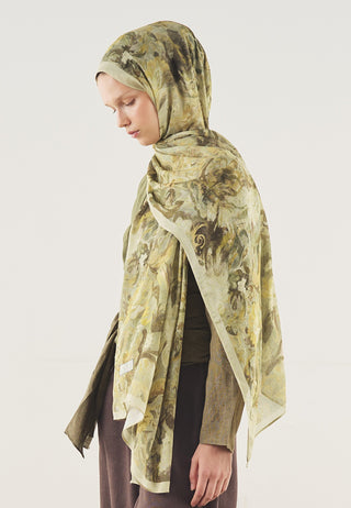 Floral Legacy Soft Viscose Hijab Pistachio Green