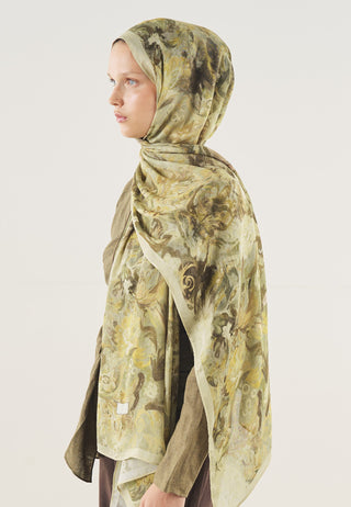 Floral Legacy Soft Viscose Hijab Pistachio Green