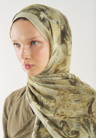 Floral Legacy Soft Viscose Hijab Pistachio Green