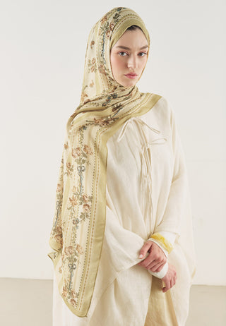 Floral Touch Soft Viscose Hijab Soft Yellow