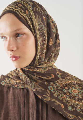 Ethnic Touch Soft Viscose Hijab Deep Brown