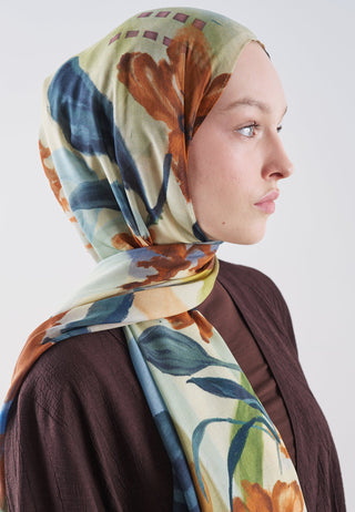 Summer Reverie Rami Viscose Hijab Navy Blue