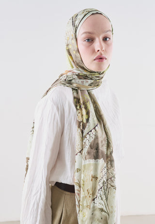 Blooming Summer Rami Viscose Hijab Taupe