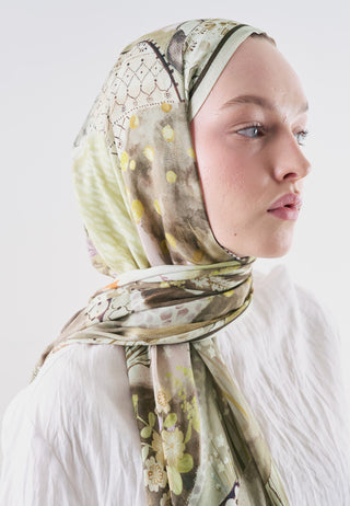 Blooming Summer Rami Viscose Hijab Taupe