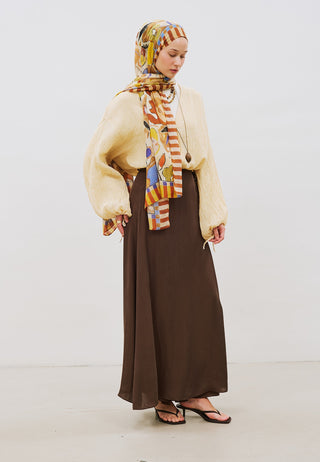 Art In Flora Rami Viscose Hijab Terracotta