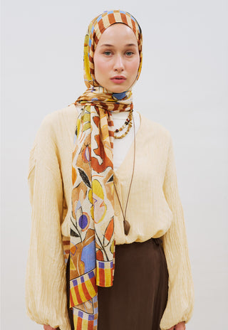 Art In Flora Rami Viscose Hijab Terracotta