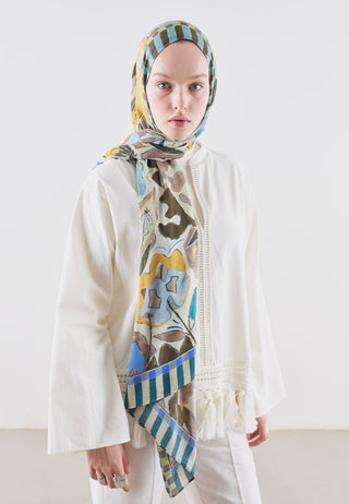 Art In Flora Rami Viscose Hijab Blue