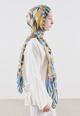 Art In Flora Rami Viscose Hijab Blue