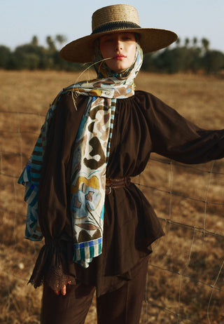 Art In Flora Rami Viscose Hijab Blue