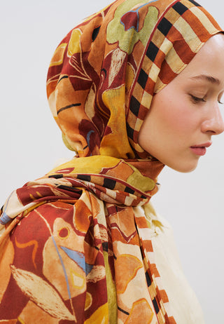Art In Flora Rami Viscose Hijab Copper