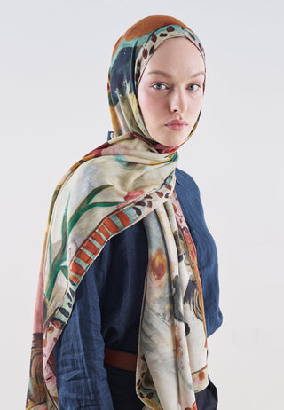 Playful Palette Rami Viscose Hijab Terracotta