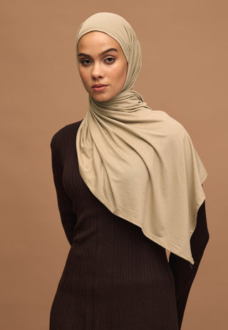 Jersey Hijab Beige