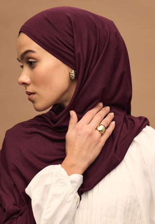 Jersey Hijab Dark Burgundy