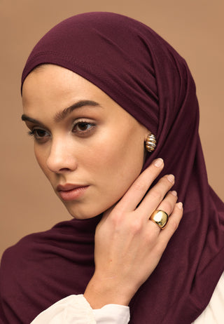 Jersey Hijab Dark Burgundy