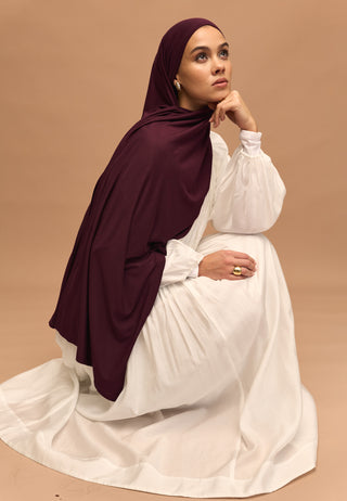Jersey Hijab Dark Burgundy