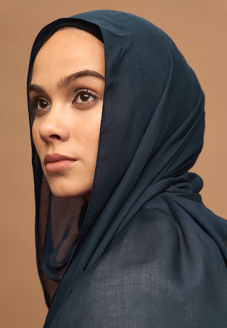Rami Viscose Hijab Midnight Blue