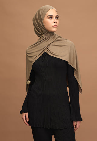 Jersey Hijab Dark Taupe