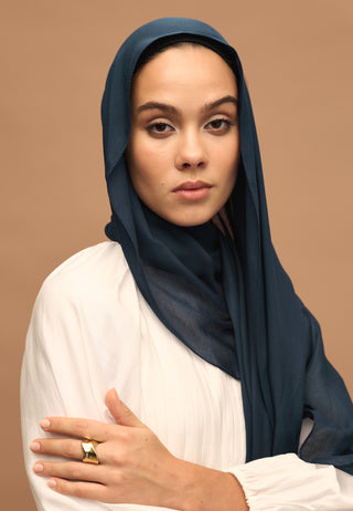 Rami Viscose Hijab Midnight Blue
