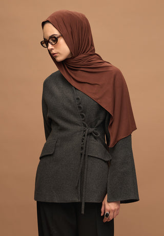 Bamboo Jersey Hijab Reddish Brown