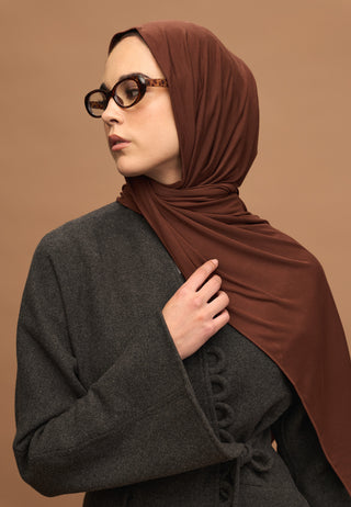 Bamboo Jersey Hijab Reddish Brown