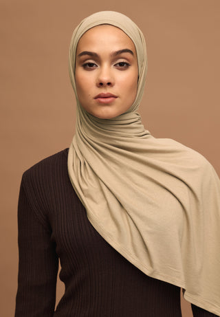 Jersey Hijab Beige