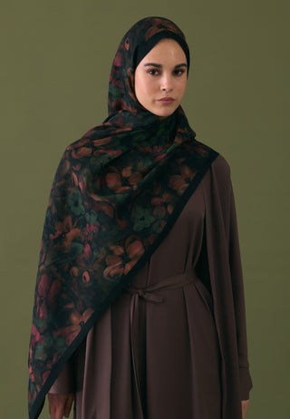 Hibiscus Beauty Floss Viscose Hijab Black