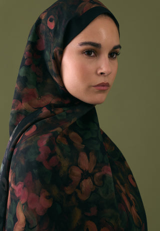Hibiscus Beauty Floss Viscose Hijab Black